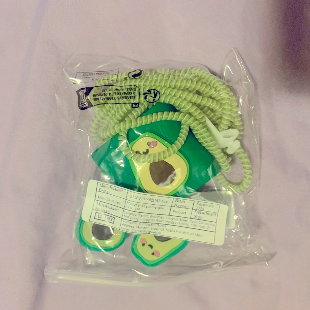 Cute Avocado Phone Cord Protector Set